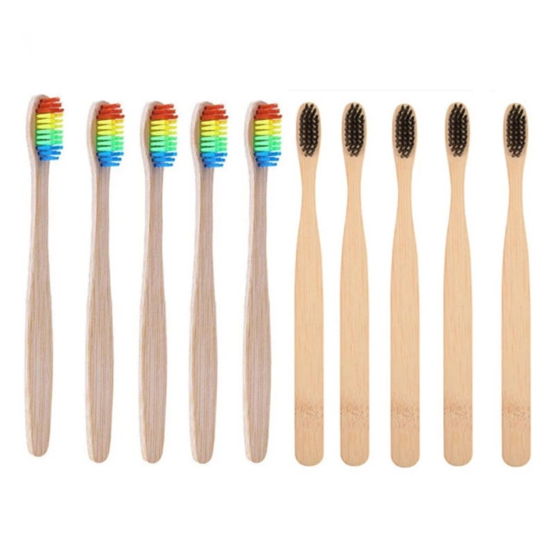 10 Escovas De Dente Em Bambu Ecológica Biodegradável | Shopee Brasil