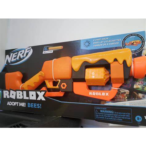 NERF Lançador de Dardos Roblox Adopt Me : BEES Blaster, com Tambor