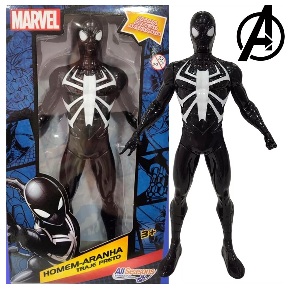 Boneco Marvel Articulado 22cm Homem Aranha Preto All Seasons Novo ...