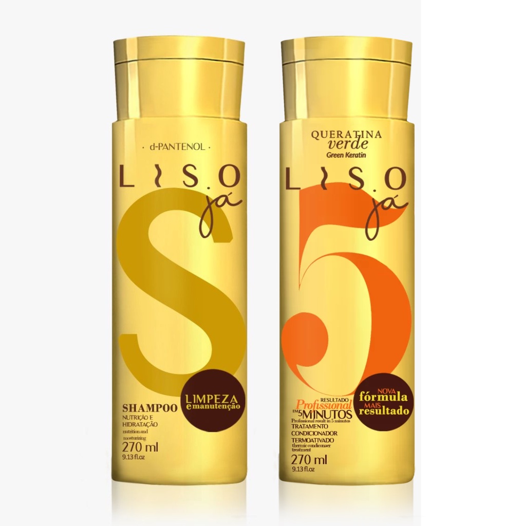 Kit Shampoo E Condicionador Liso Já, Liso Sem Química Sem Formol ...