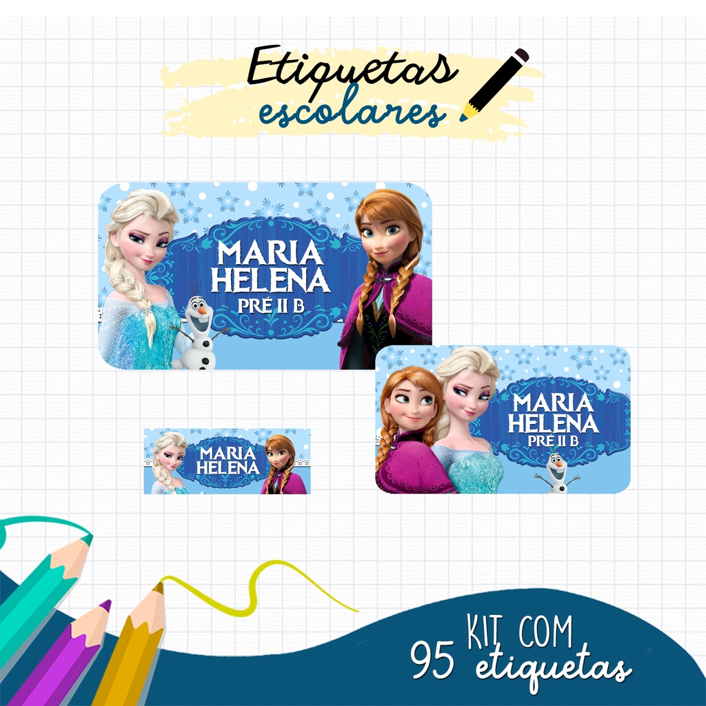 Etiqueta Escolar Personalizada Frozen 