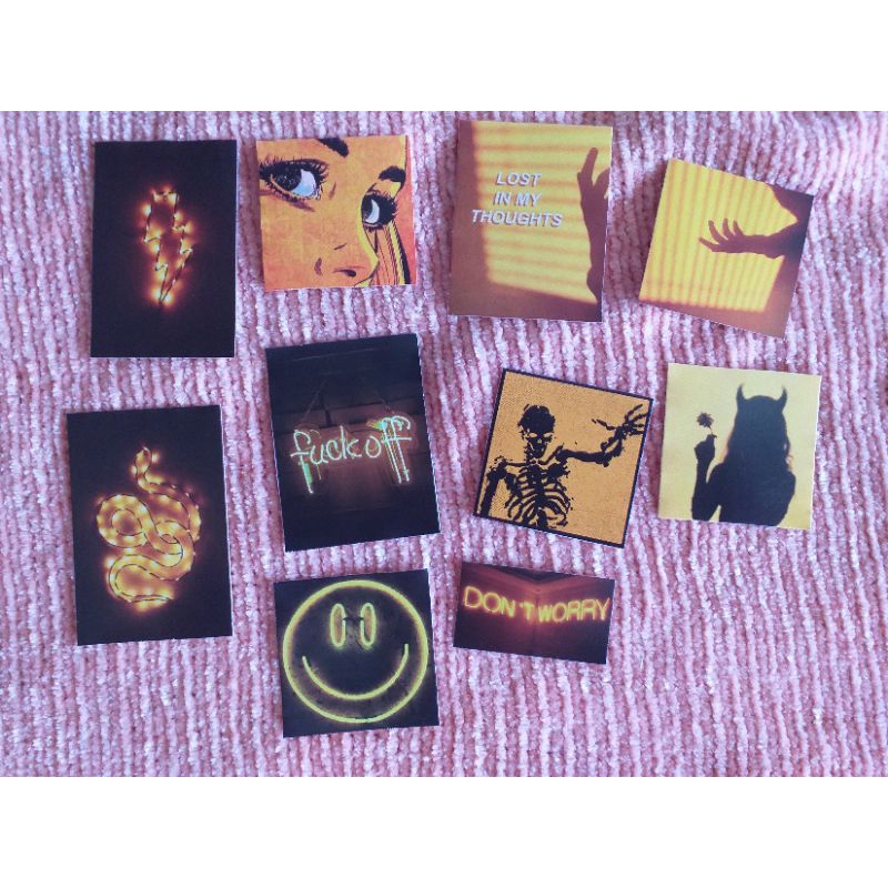 Adesivo amarelo aesthetic aleatório decalque sticker figurinha | Shopee ...