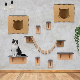 Melhores playgrounds de gato kit brinquedo para pet prateleiras nichos arranhador escadinha circuito