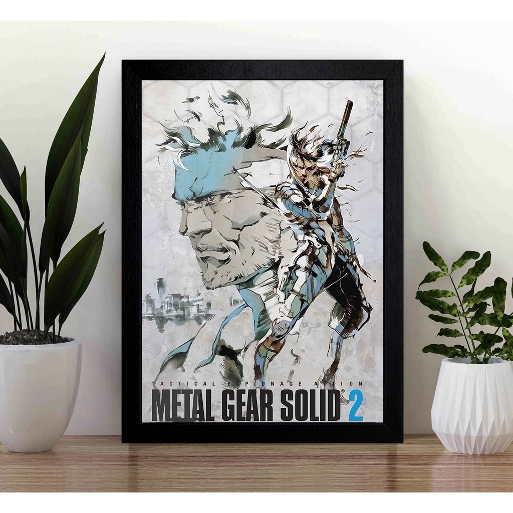 Quadro Metal Gear Solid 2 Sons of Liberty A3 - com Acrílico Na