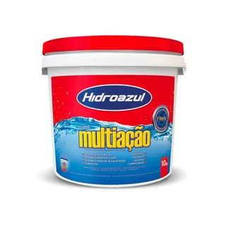 Balde de Cloro Para Limpeza de Piscinas Multiação 10 Kg Hidroazul 8 Em1