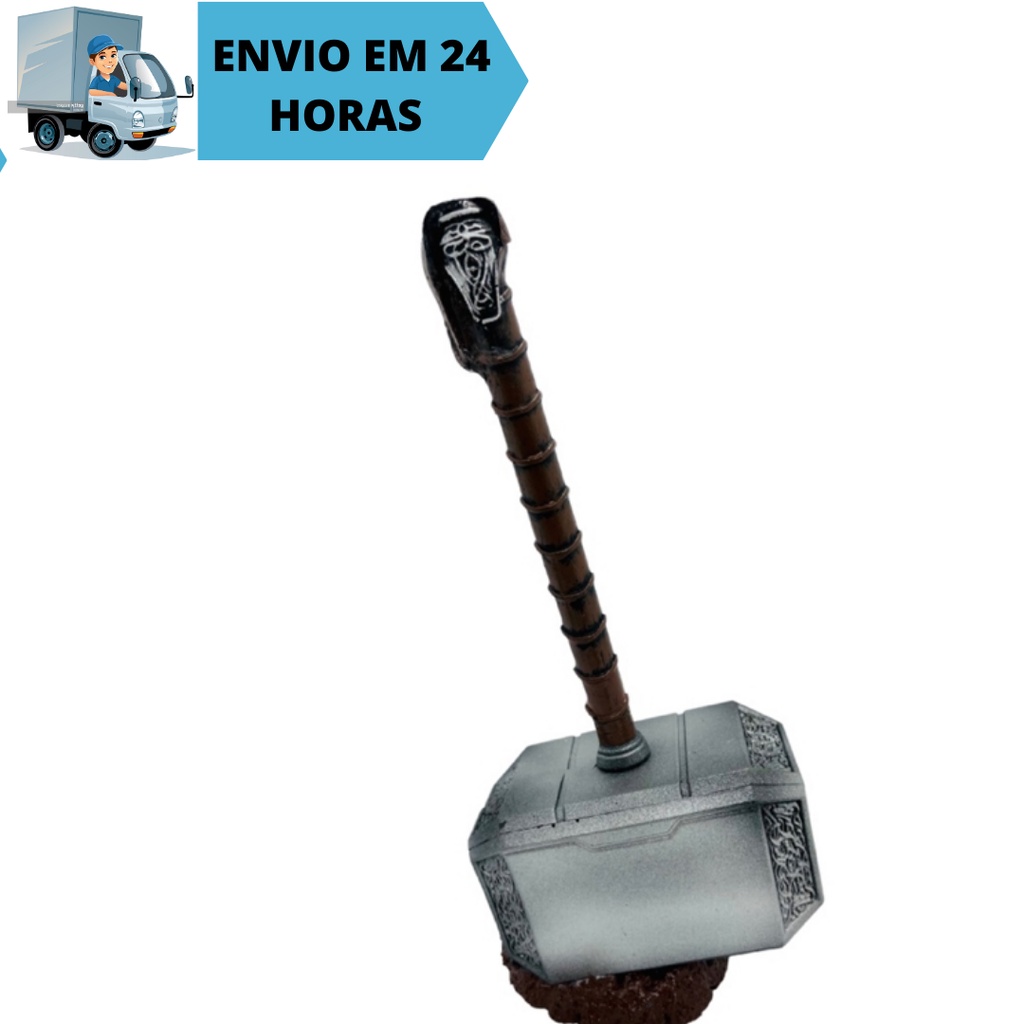 Estátua Thor Com Machado Resina Realista 18cm Altura Marvel