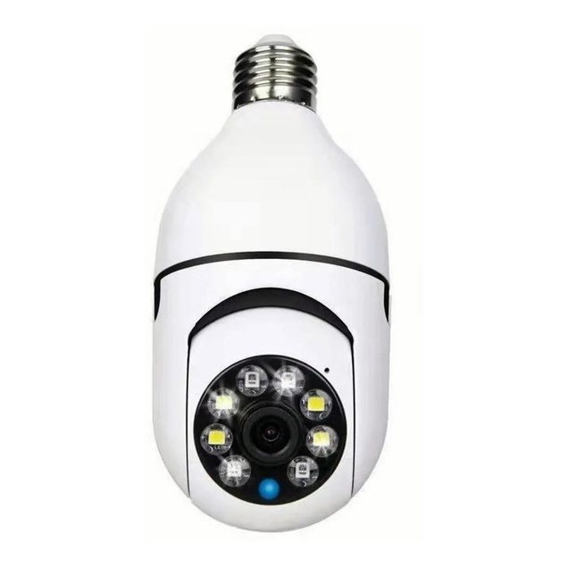 C mera wifi ip seguran a l mpada panor mica sem fio girat ria 360 com