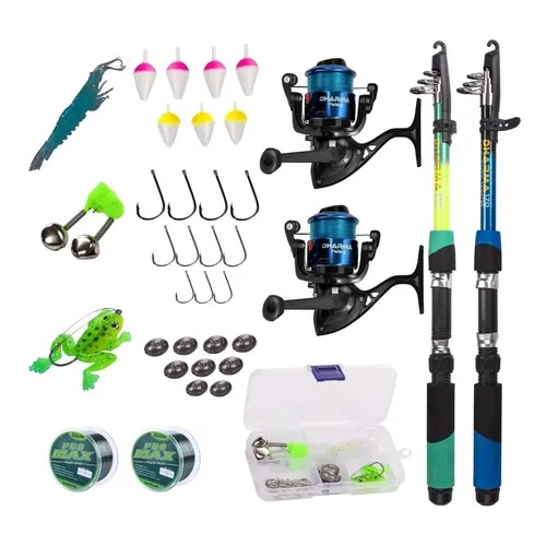 Kit Barato 2 Varas + 2 Molinetes + 1 Estojo Promoção