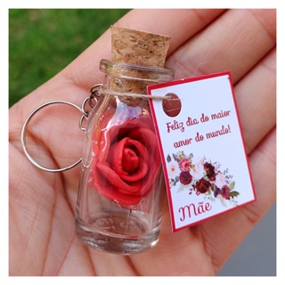 30 LEMBRANCINHAS DIA DAS MÃES EM VIDRO ROSA ETERNA 30 UNIDADES em Oferta na Shopee