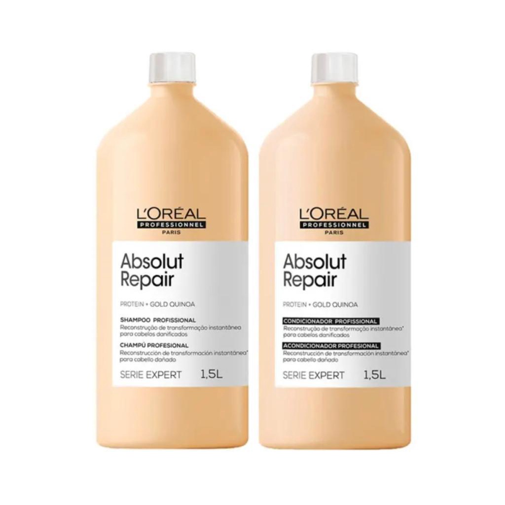 L’Oréal Professionnel Absolut Repair Shampoo & 10in1 Leave-in Öl – Pflegeset Für Stark Strapaziertes, Trockenes Haar Mit Quinoa