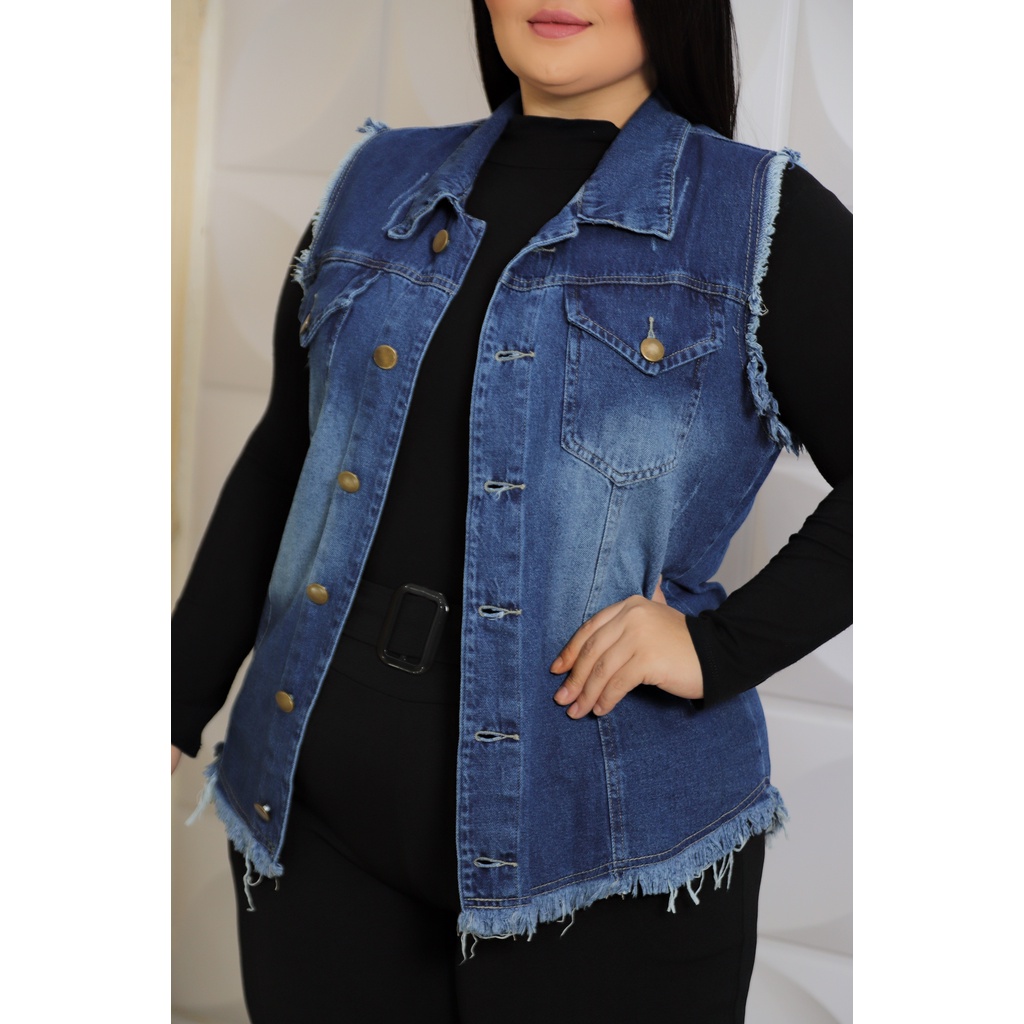 Roupa preta com colete hot sale jeans