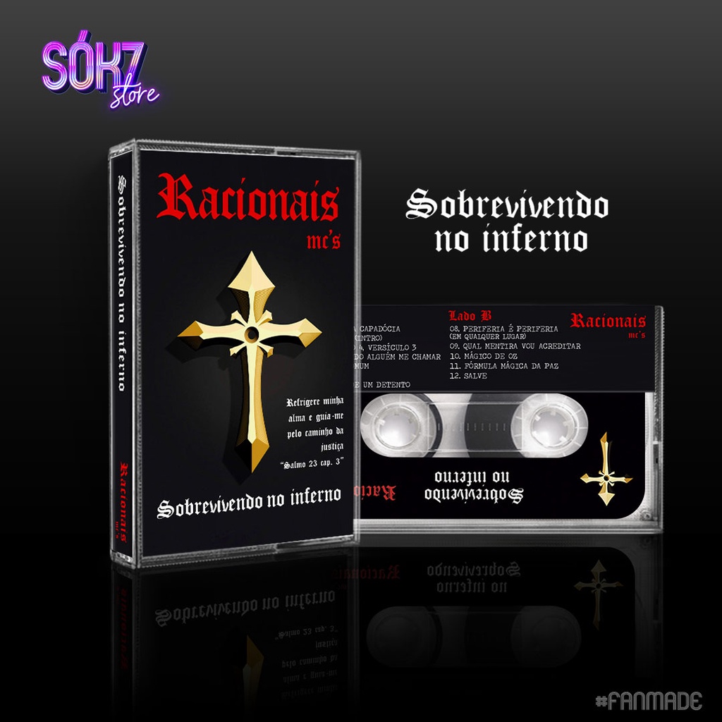 Fita K7: Racionais Mc's - Sobrevivendo no Inferno (FanMade) | Shopee Brasil