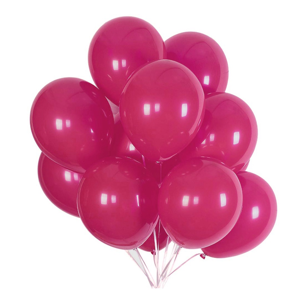 50 Unidades Balão Bexiga Rosa Pink Liso Número Polegadas Para