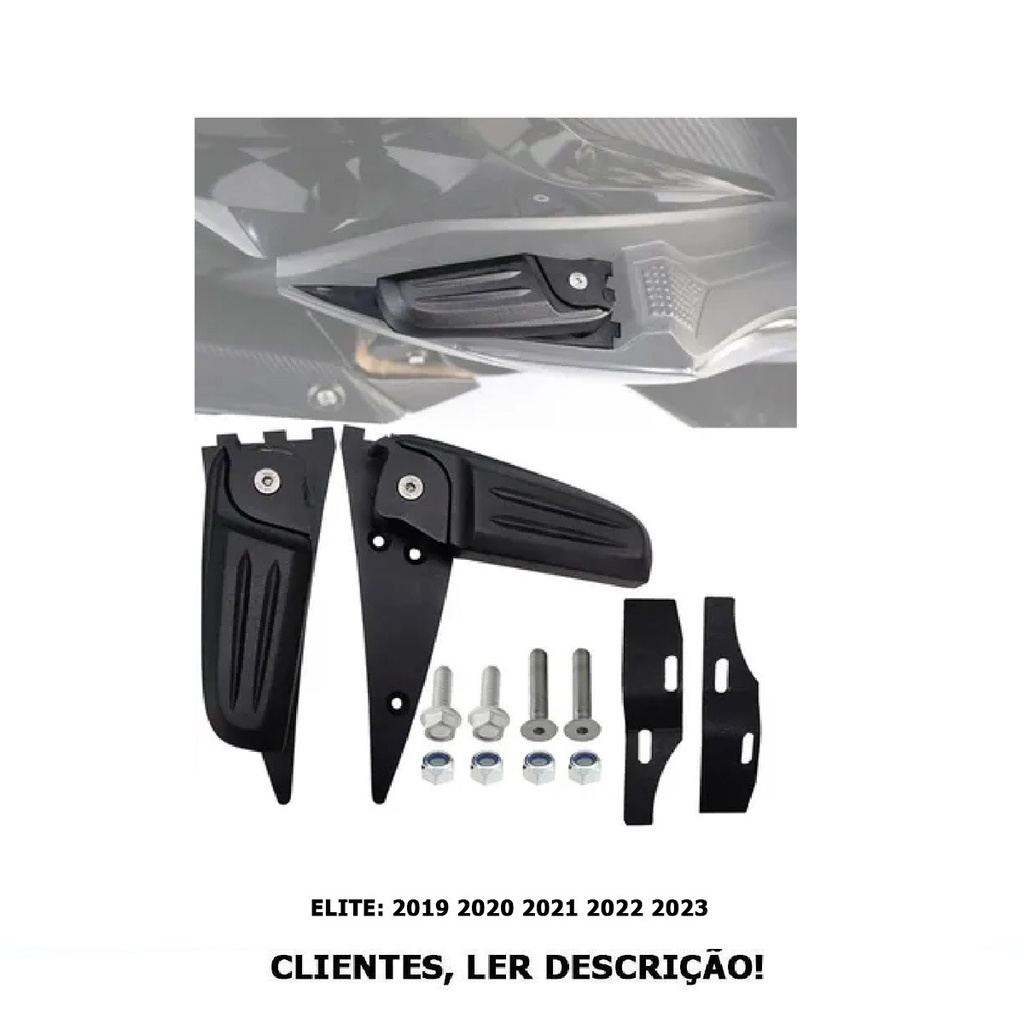 Pedaleira Garupa Elite125 Elite 125 2019 2020 2021 2022 2023 Articulada Preto