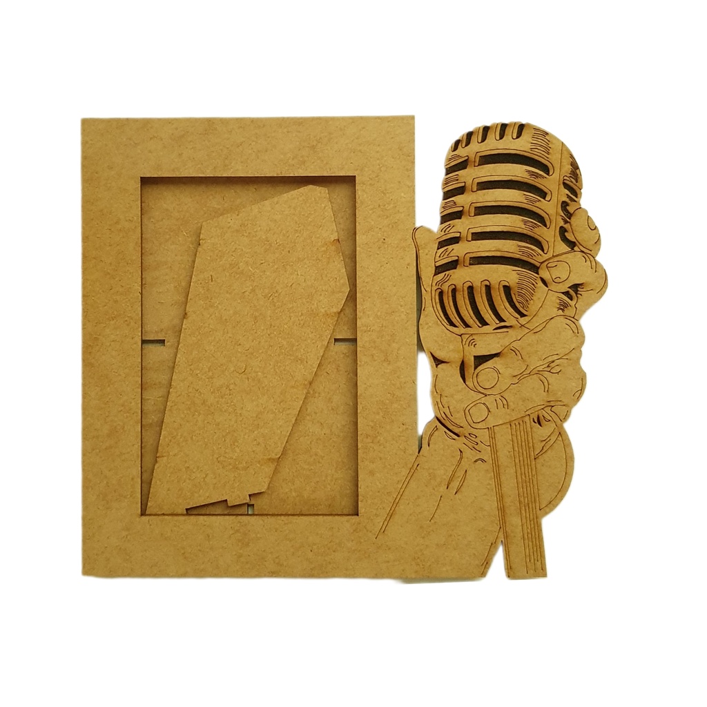 Kit 4 Porta Retrato 10x15 com Apoio Gravata Modelo Microfone Em Mdf Cru ...