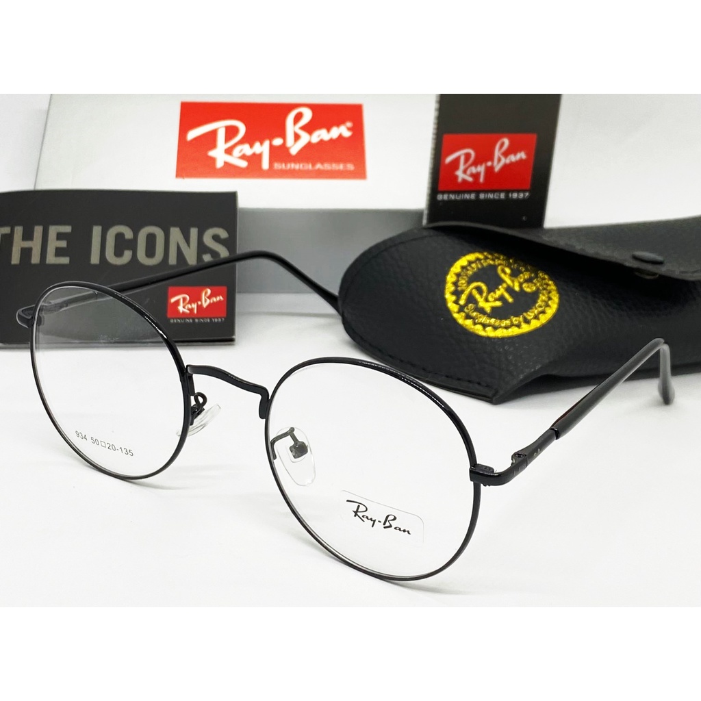 Armação Para Lentes De Grau Redonda Unissex Preta R.9340 Round Lançamento Metal - Oferta