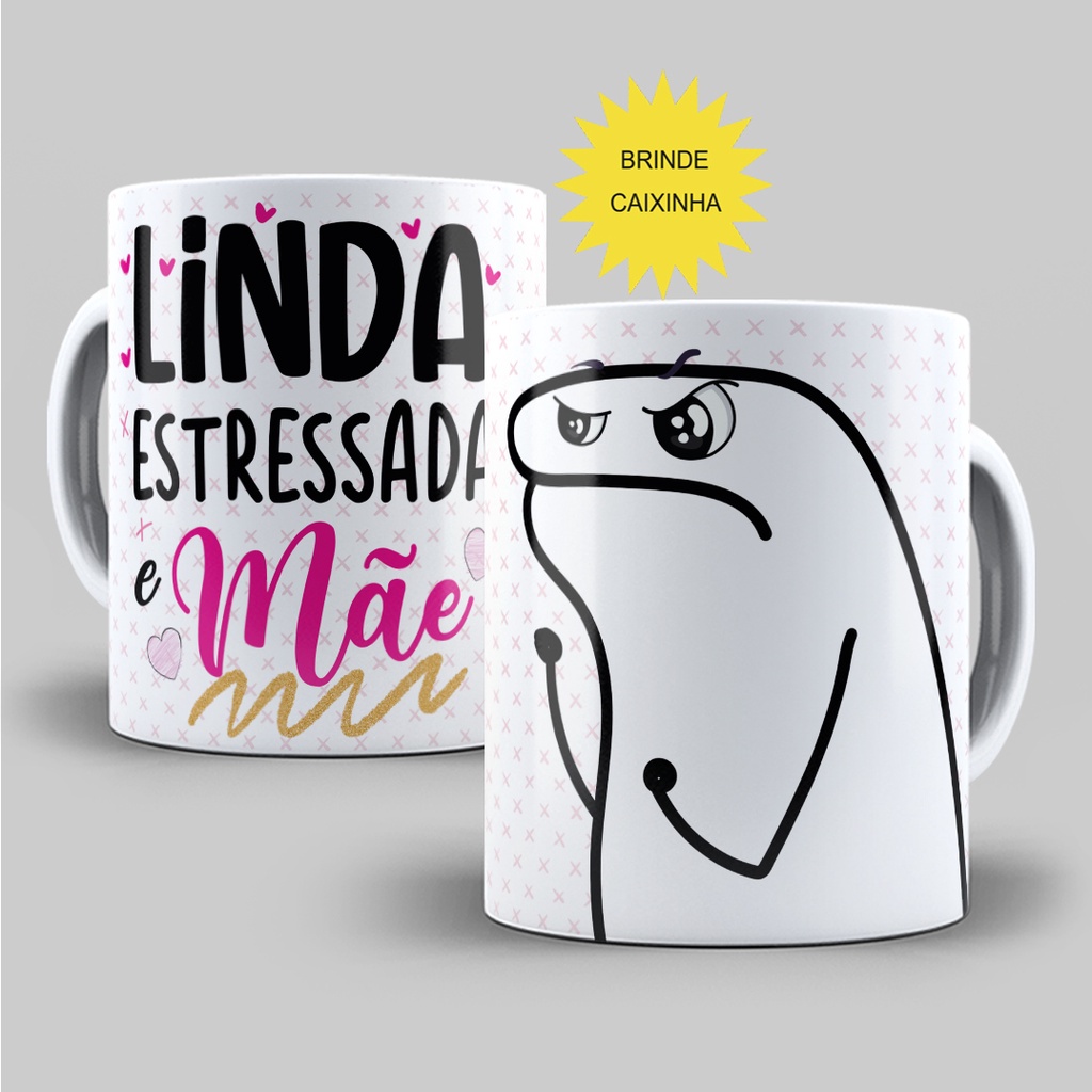 Caneca Flork Aniversario Meme Palito Figurinha Xícara Brinde