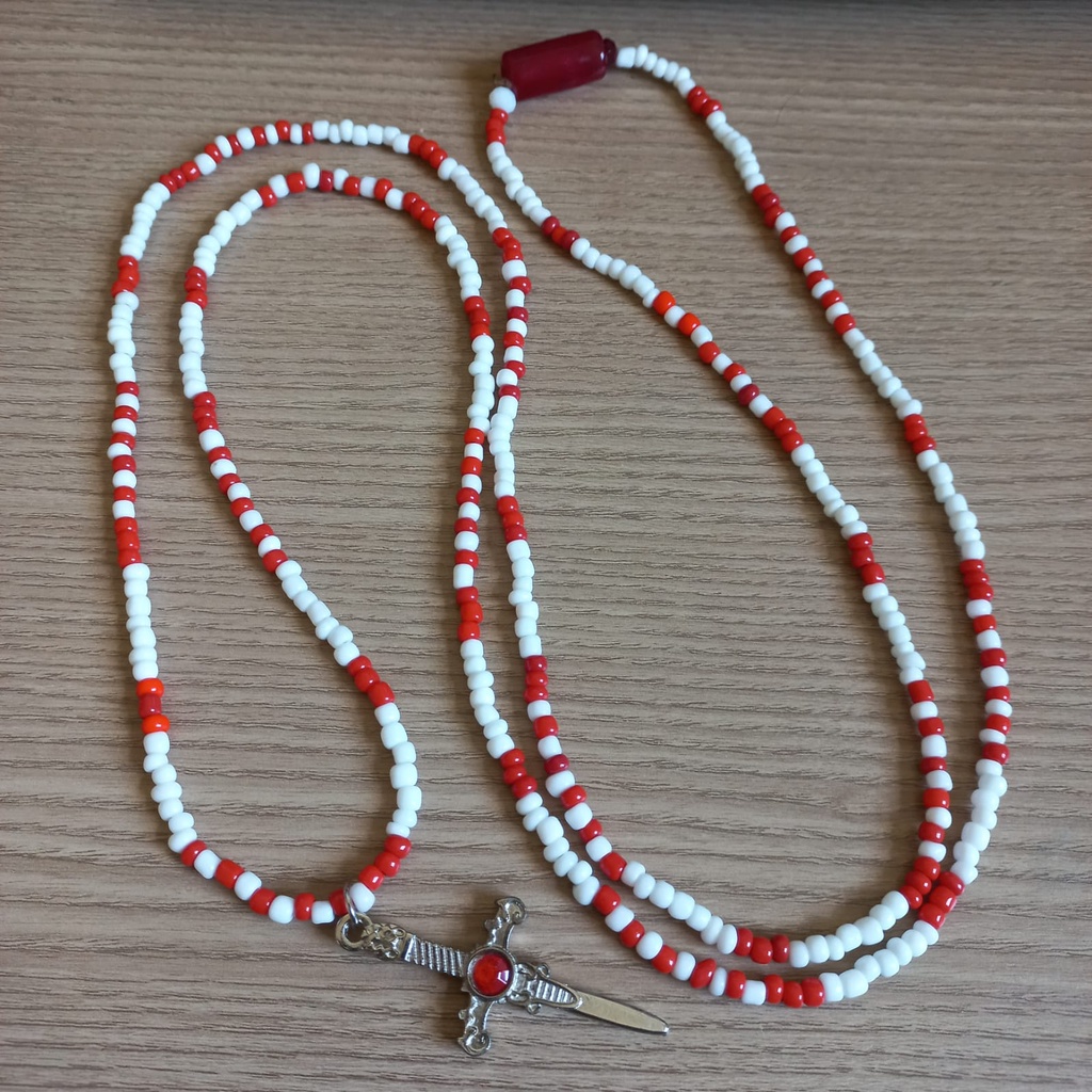 Guia de Umbanda - 1 Fio - Branco e Vermelho | Shopee Brasil
