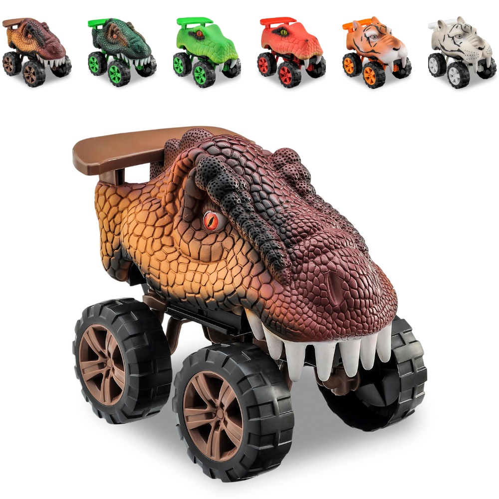 Carro Carrinho Brinquedo Dinossauro T-Rex Off Road Animals Snake Cobra Tigre Animais Selvagens Monster Truck Rodas Colecionavel