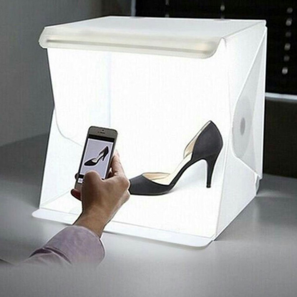 Mini Studio Estúdio Box Fotográfico Photo Portátil Usb Luz De Led Para Fotos de Produtos - 24cm