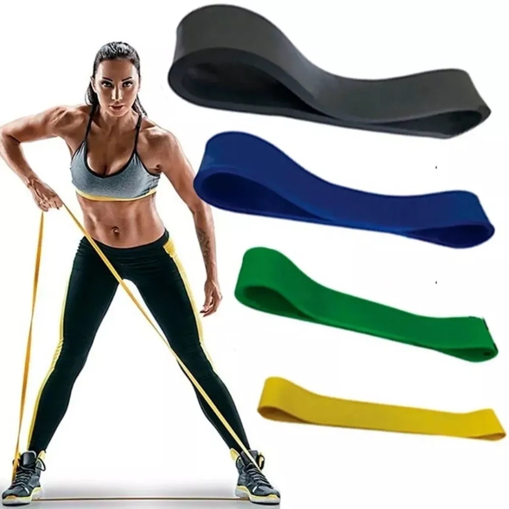 Kit Com 4 Rubber Band Mini Band Faixa Elástica Pilates Fisio