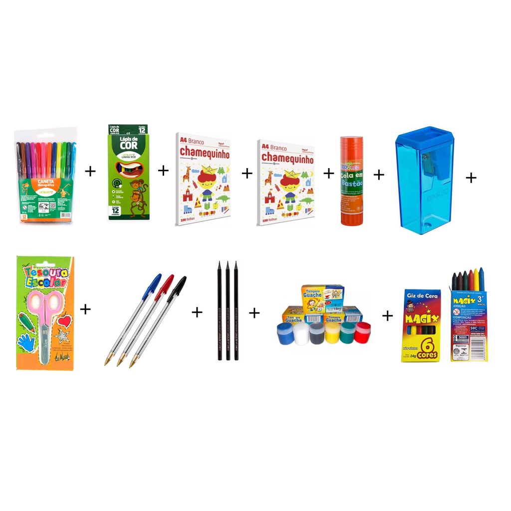 Kit Material Escolar 11 Itens | Shopee Brasil