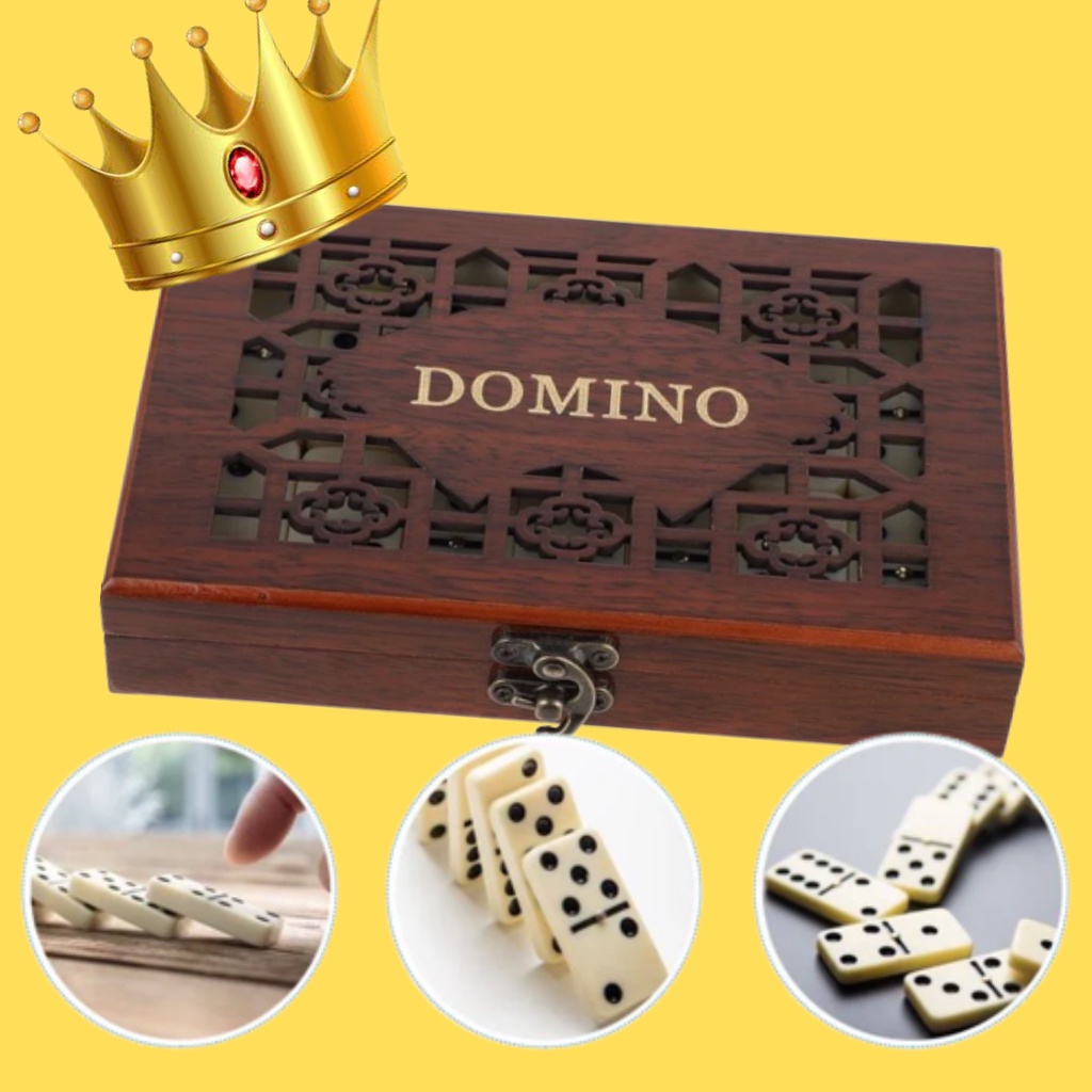 Jogo De Domino Profissional 28 Peças Caixa Luxo De Madeira