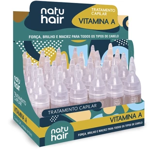 Kit 12 Ampolas de Tratamento Capilar Vitamina A Natuhair 10ml - CONTÉM 12 UNIDADES