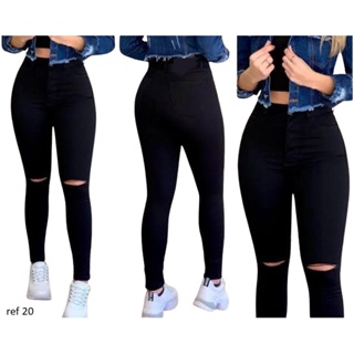 Calça Feminina Jeans Cintura Alta Com Lycra Qualidade Empina Bumbum MODELAGEM TAMANHO NORMAL