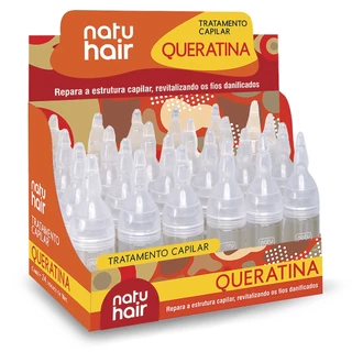 Kit 12 Ampolas de Tratamento Capilar Queratina Natuhair 10ml - CONTÉM 12 UNIDADES
