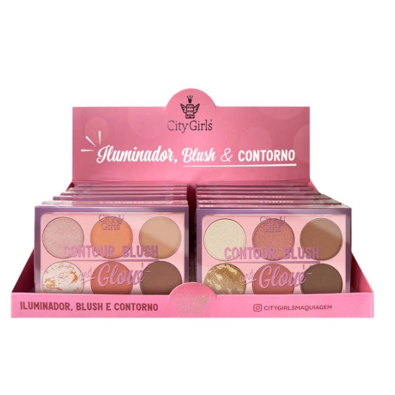 CG258 PALETA DE ILUMINADOR, BLUSH E CONTORNO CITY GIRLS Shopee Brasil