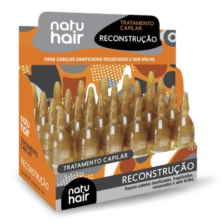 Kit 12 Ampolas de Tratamento Capilar Reconstrução Natuhair 10ml - CONTÉM 12 UNIDADES