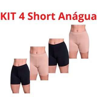 Kit 4 Short Anágua Modelador Feminino Íntimo Segunda Pele Confortável Ideal Para Usar Por Baixo De Vestido Ou Saia Não é Transparente