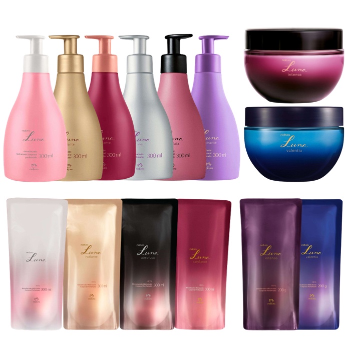 Hidratante Corporal Perfumado Luna Natura: Clássico, Radiante, Fascinante, Absoluta, Confiante, Coragem, Viva, Valentia, Intenso (Regular ou Refil)