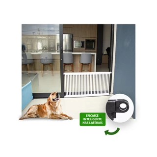 Tela Grade Porta Cachorro Pet Caes Segurança Portão Para Cachorro Pet Portas De Vidro 71x80 Altura