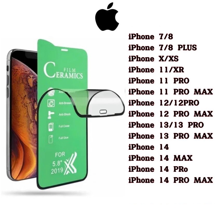 Película Cerâmica 9D 3D iPhone Gel Hidrogel Flexível ,78PLUS ,XR ,XS ,11 12 13 14 PRO MAX