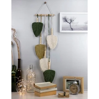 Decoração Painel Parede Folhas em Macramê