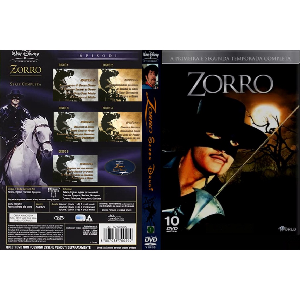 Dvd Box Série De T V Zorro - Raríssimo (10dvds) | Shopee Brasil