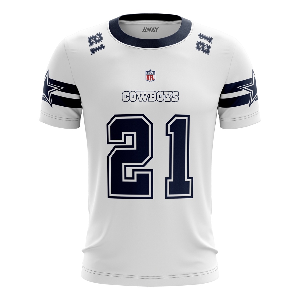 Camisa Camiseta Cawboys branco liga NFL Adulto/infantil Elliott