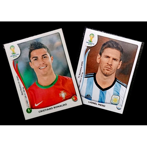 Figurinhas antigas Copa do Mundo 2014 - Messi e Cristiano Ronaldo ...