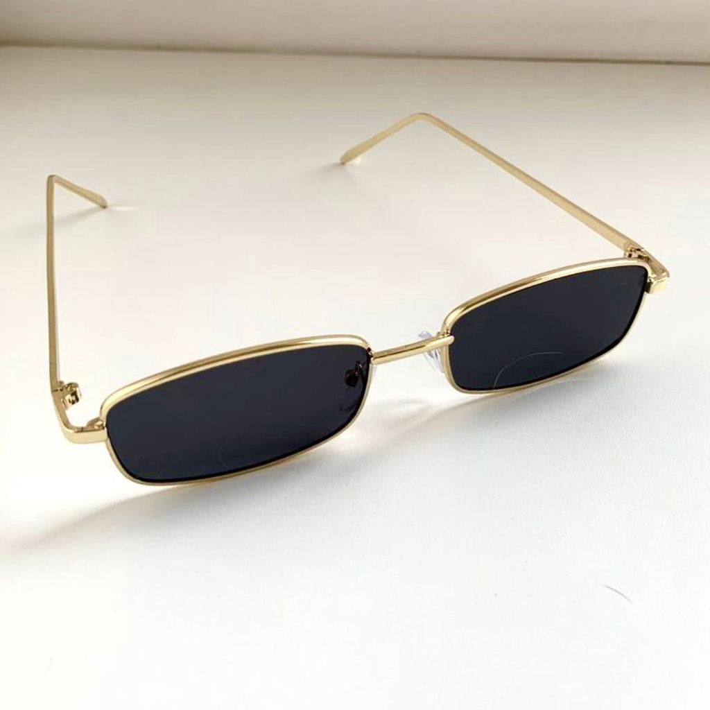 Óculos de Sol Retangular Retro Vintage Clássico Várias Cores Masculino ...