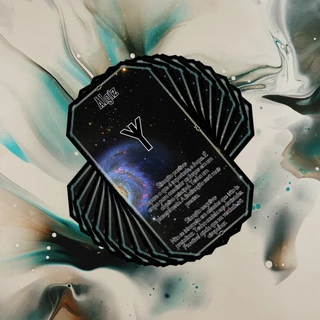 Baralho Runas com Significados Tema de Universo. 25 Cartas com Ilustrações Exclusivas. Oráculo Artesanal Personalizado