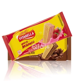 Caixa Biscoito Wafer Vitarella C/30 Un 80g - Chocolate - Morango