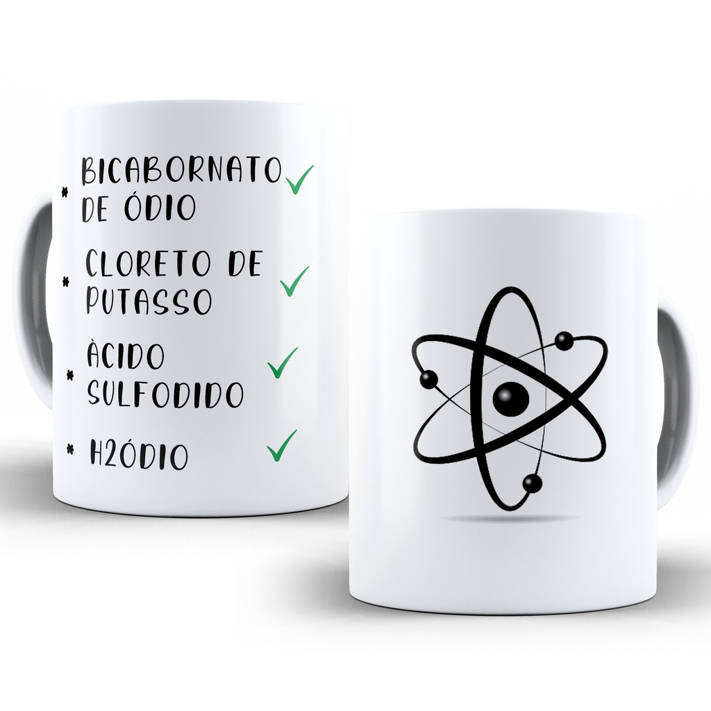 Caneca Quimica Raivosa Cloreto De Putasso Xicara Bicarbonato de odio Morgana
