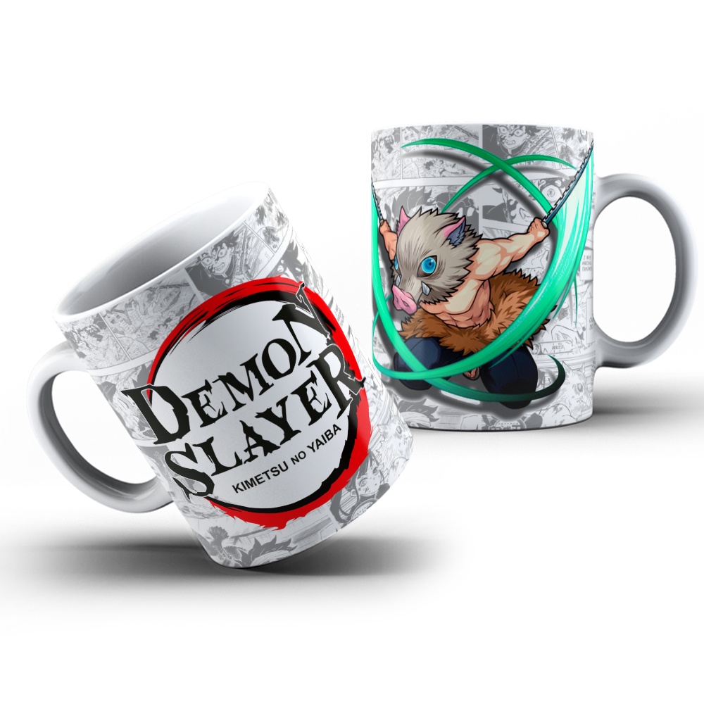 Caneca Demon Slayer Personagens - Interior E Alça Amarelo