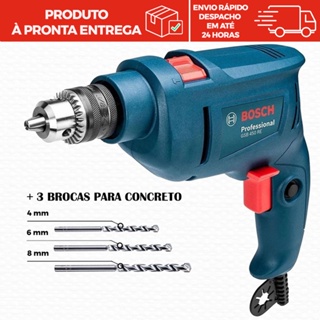 Parafusadeira e Furadeira de Impacto Profissional Bosch 450w 3/8 10mm GSB450 127V ou 220V + 3 Brocas