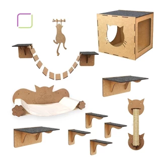 Melhores playgrounds para gato carpete arranhador ponte suspensa nicho prateleira escadinha kit brinquedo para pet