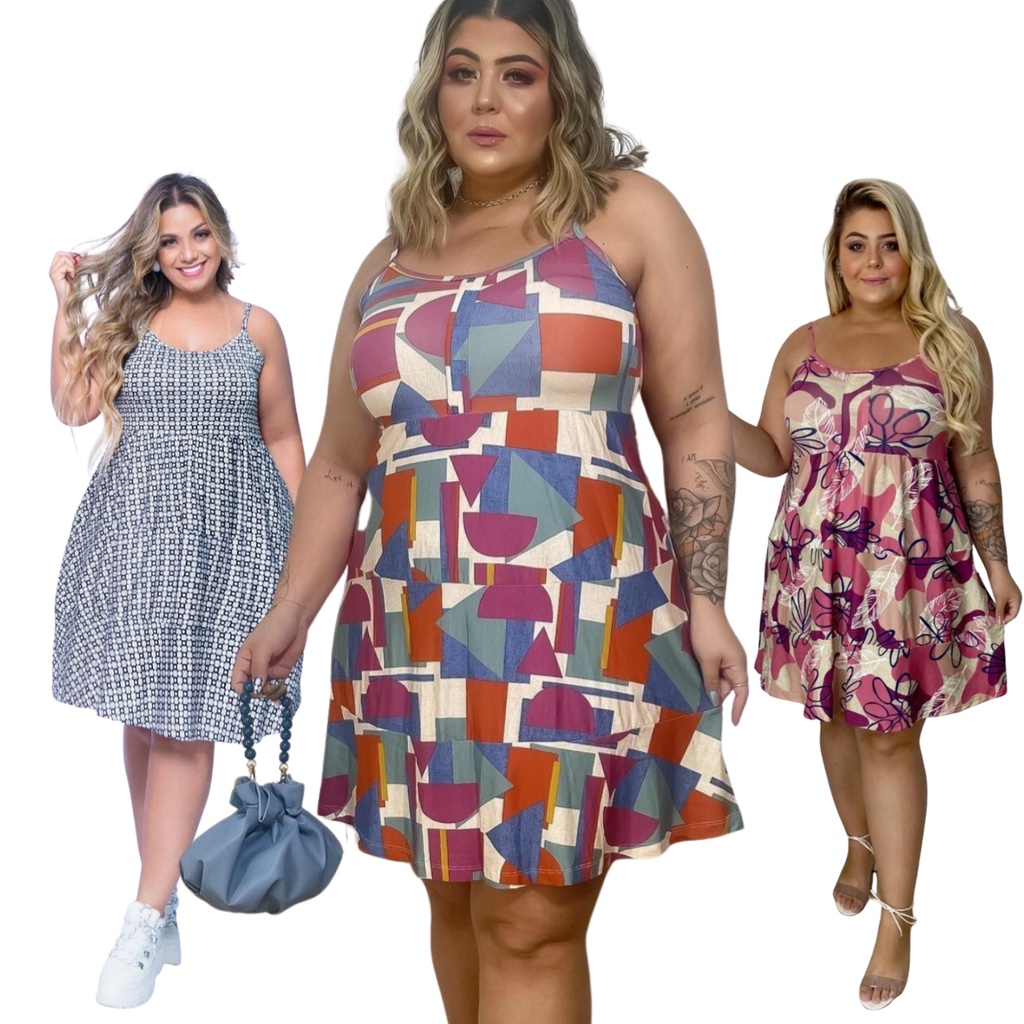 Vestido Soltinho Disfarça Barriga Plus Size Moda Feminina