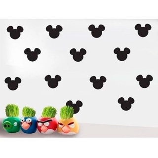 Kit 39 Adesivos de parede Mickey carinha tamanho 5x4cm - Cor Preto
