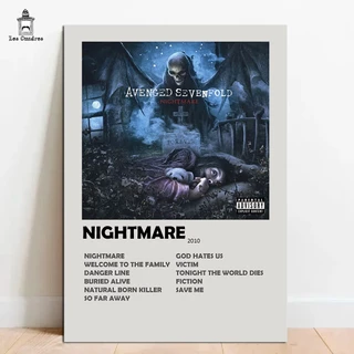 Quadro Placa Decorativa Avenged Sevenfold Nightmare em MDF 28x20cm
